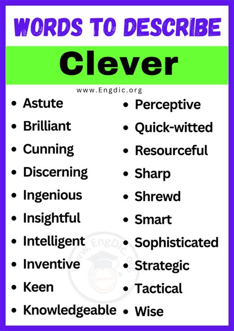 clever adjective .